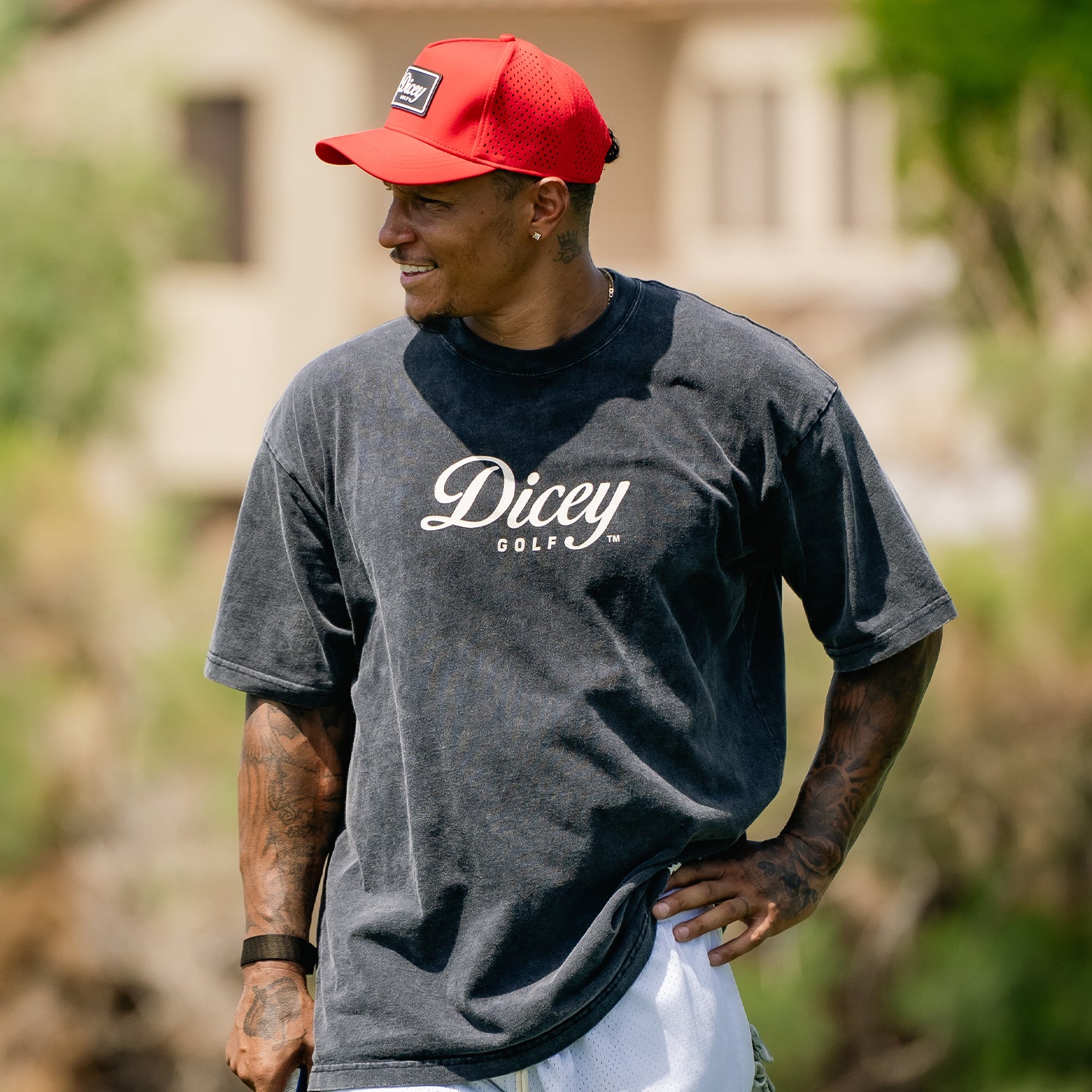 Black Dicey Staple Tee