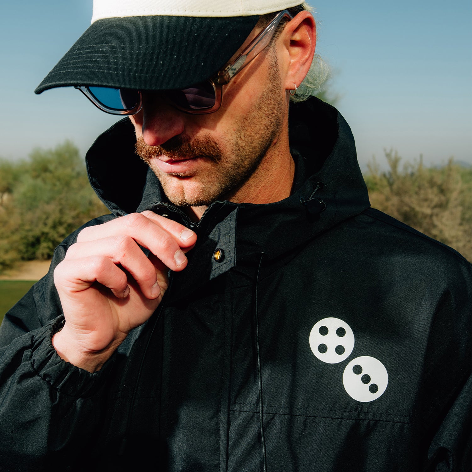 Dicey Black Windbreaker Jacket