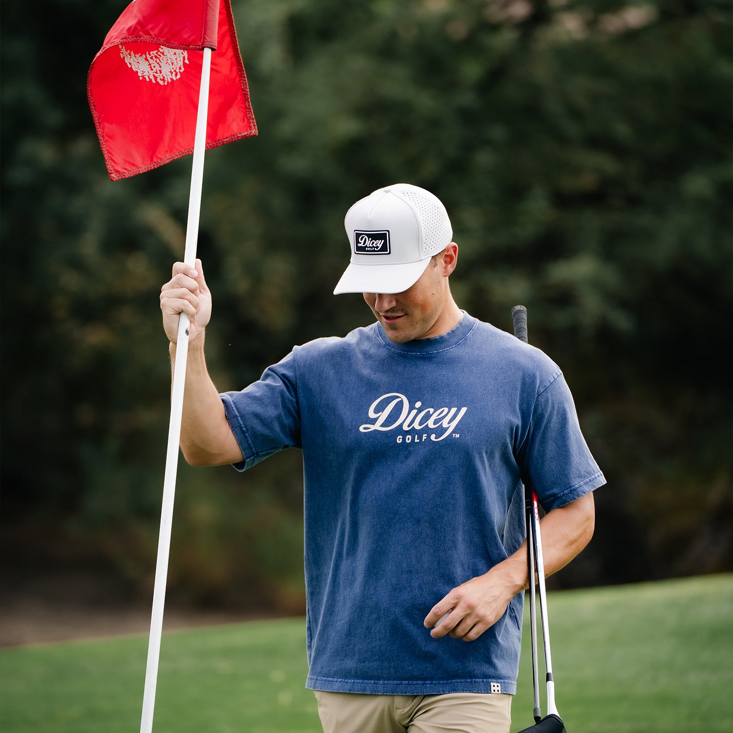 Blue Dicey Staple Tee