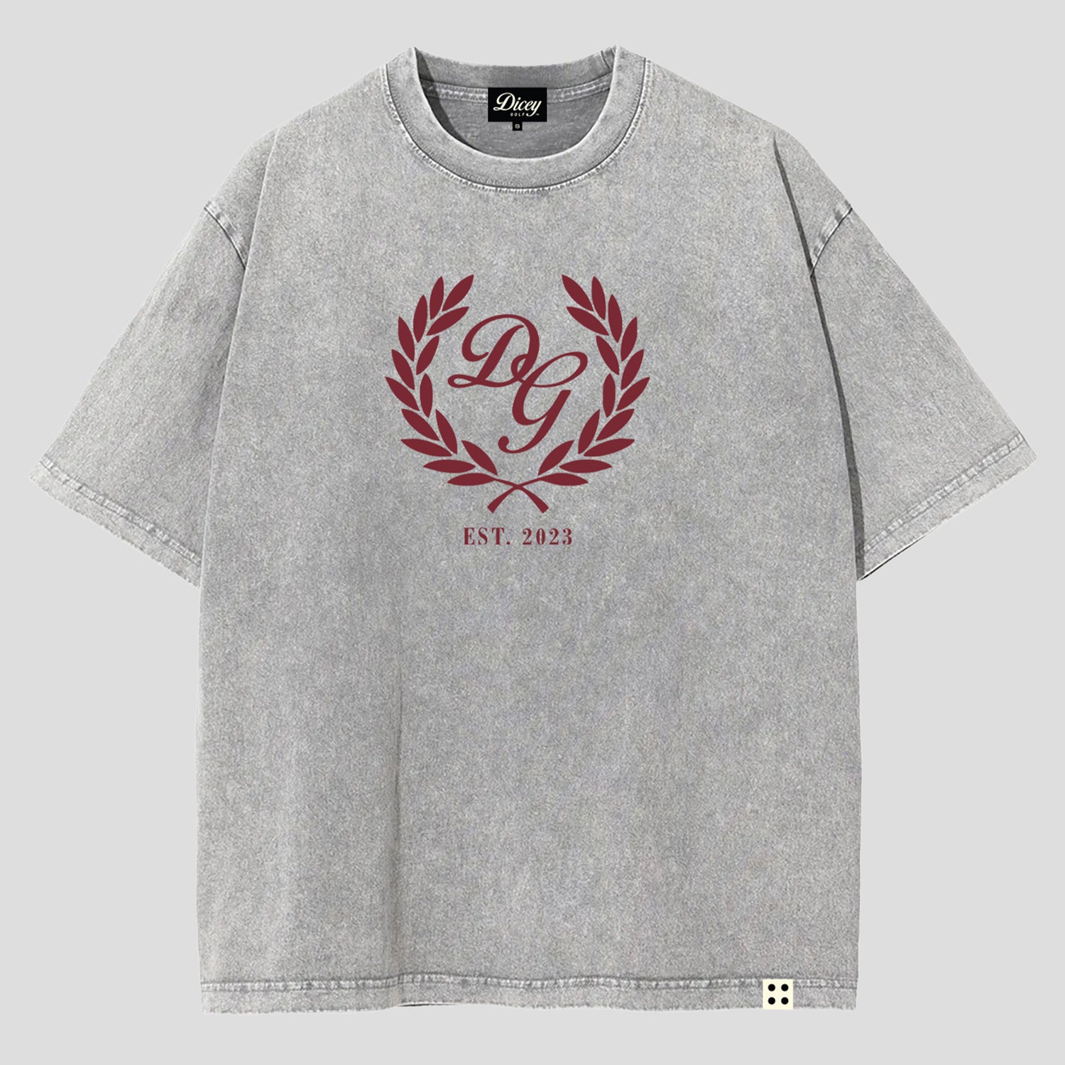 Grey Dicey Crest Heavyweight Tee