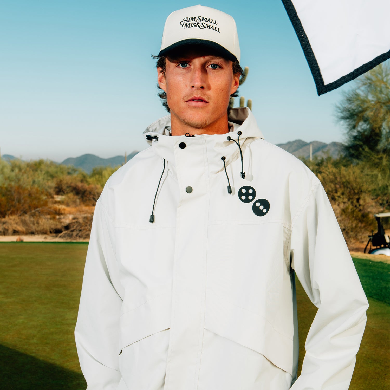 Dicey White Windbreaker Jacket