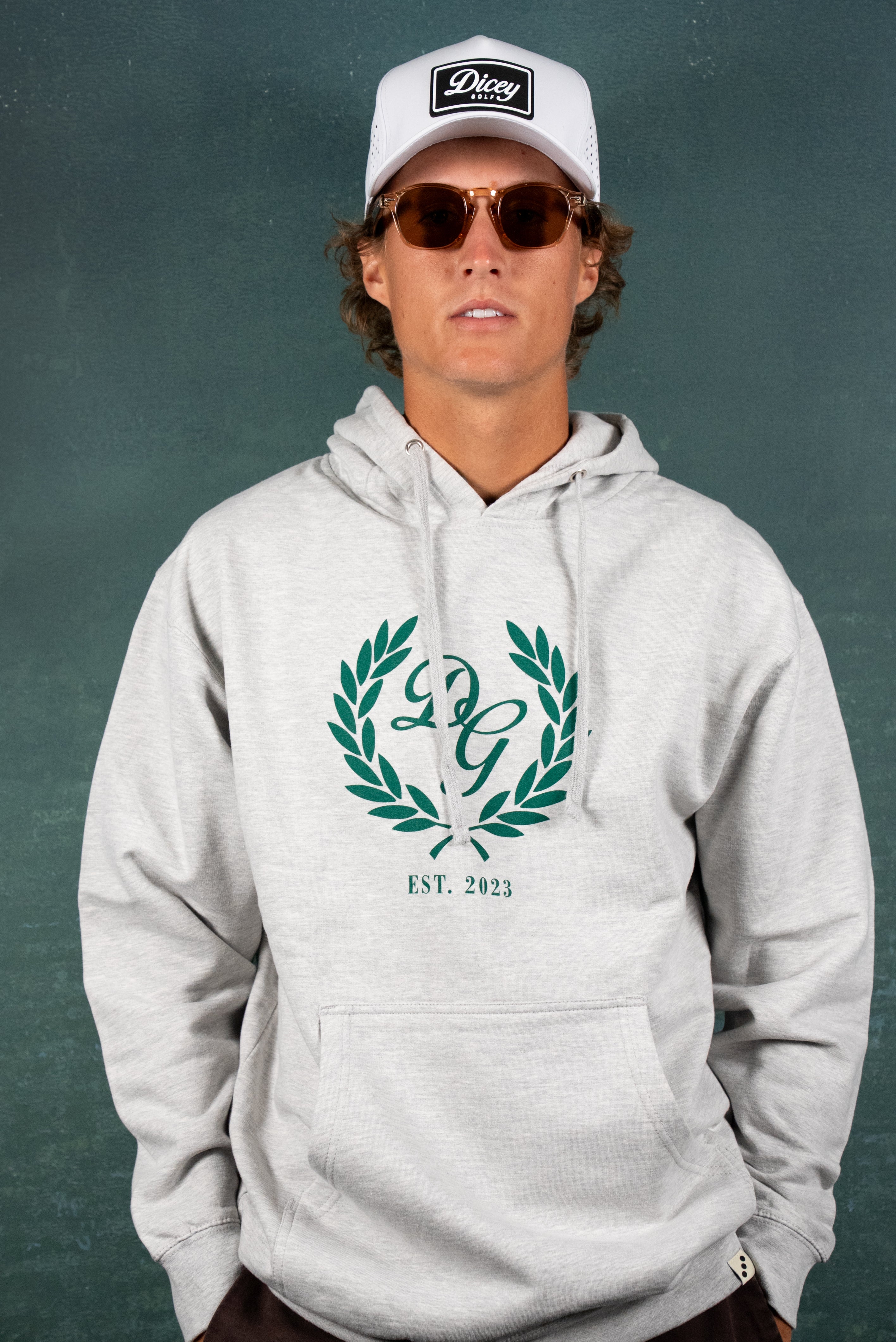 Grey Dicey Crest Hoodie