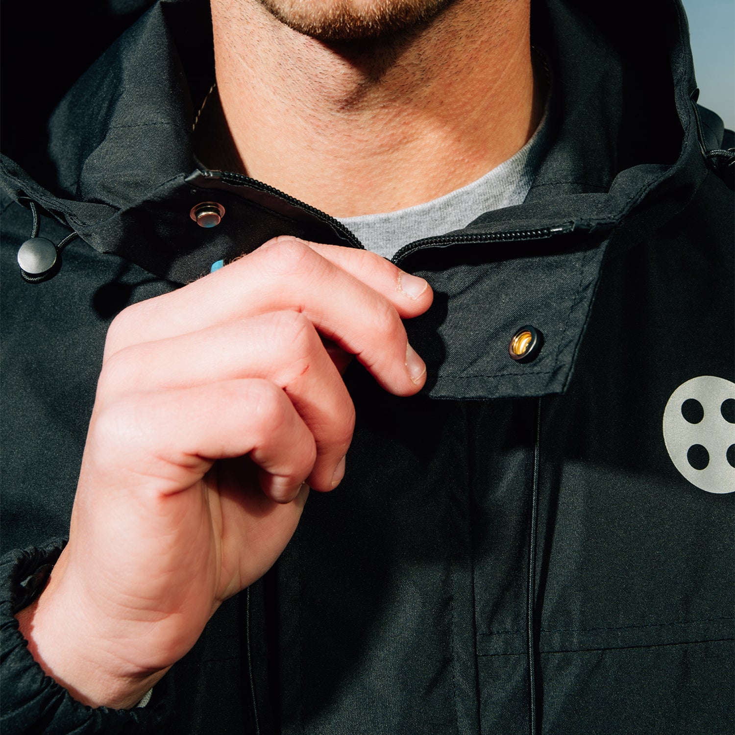 Dicey Black Windbreaker Jacket