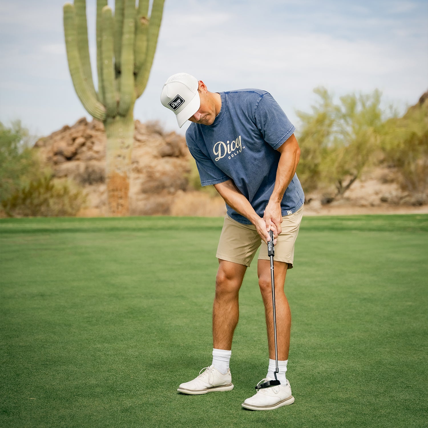 Blue Dicey Staple Tee