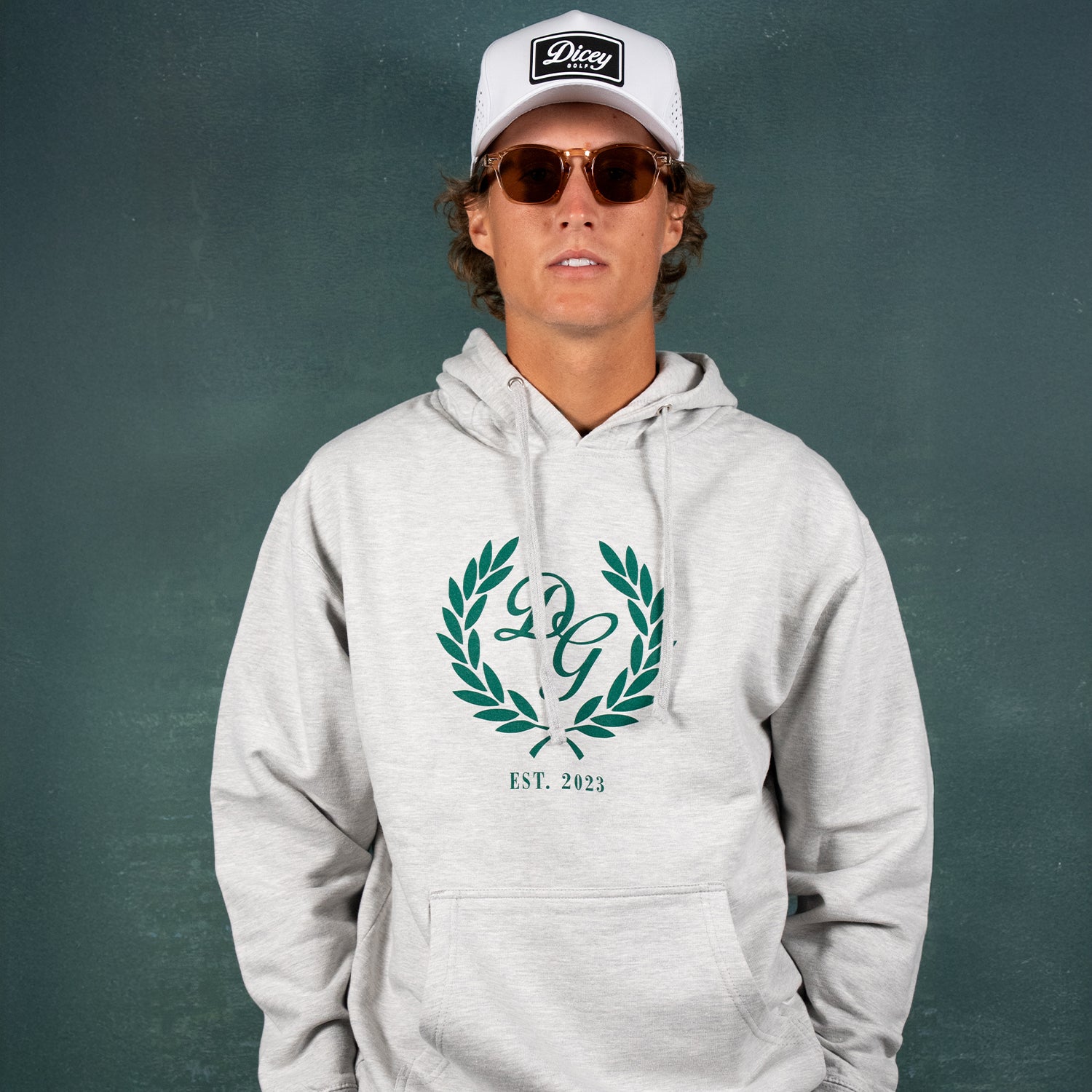 Grey Dicey Crest Hoodie