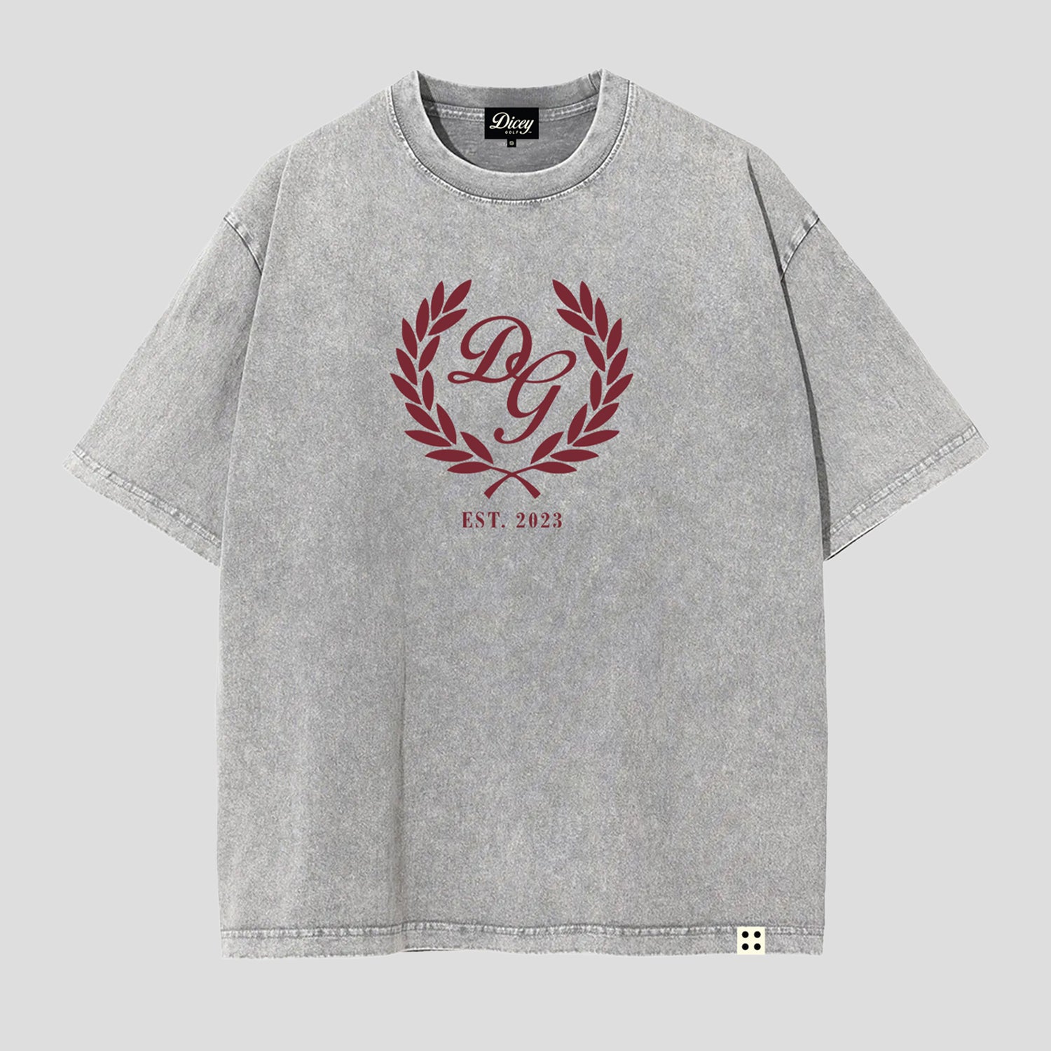 Grey Dicey Crest Heavyweight Tee